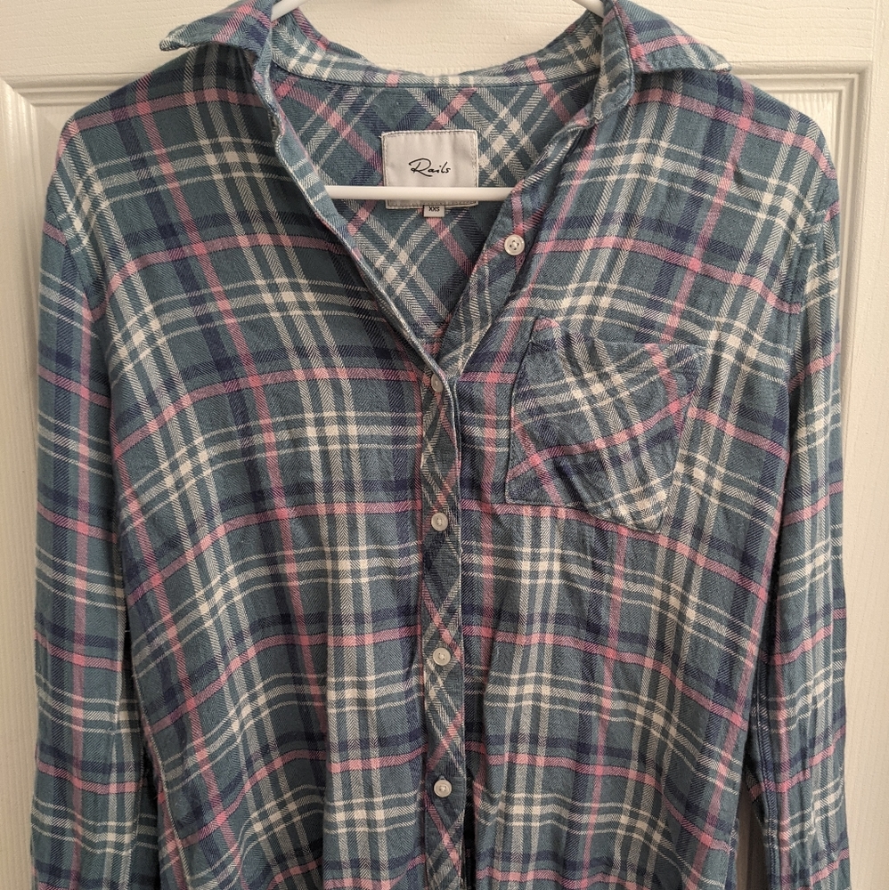 Rails Agave Blue Hunter Plaid Button Down